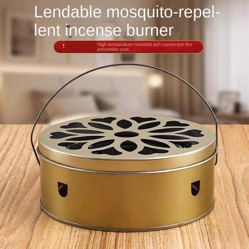 Portable Stainless Steel Coil & Incense Holder Box with Lid