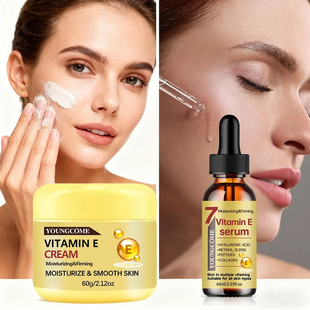 YOUNGCOME Vitamin E Cream & Serum Set – Hydrating Face Care