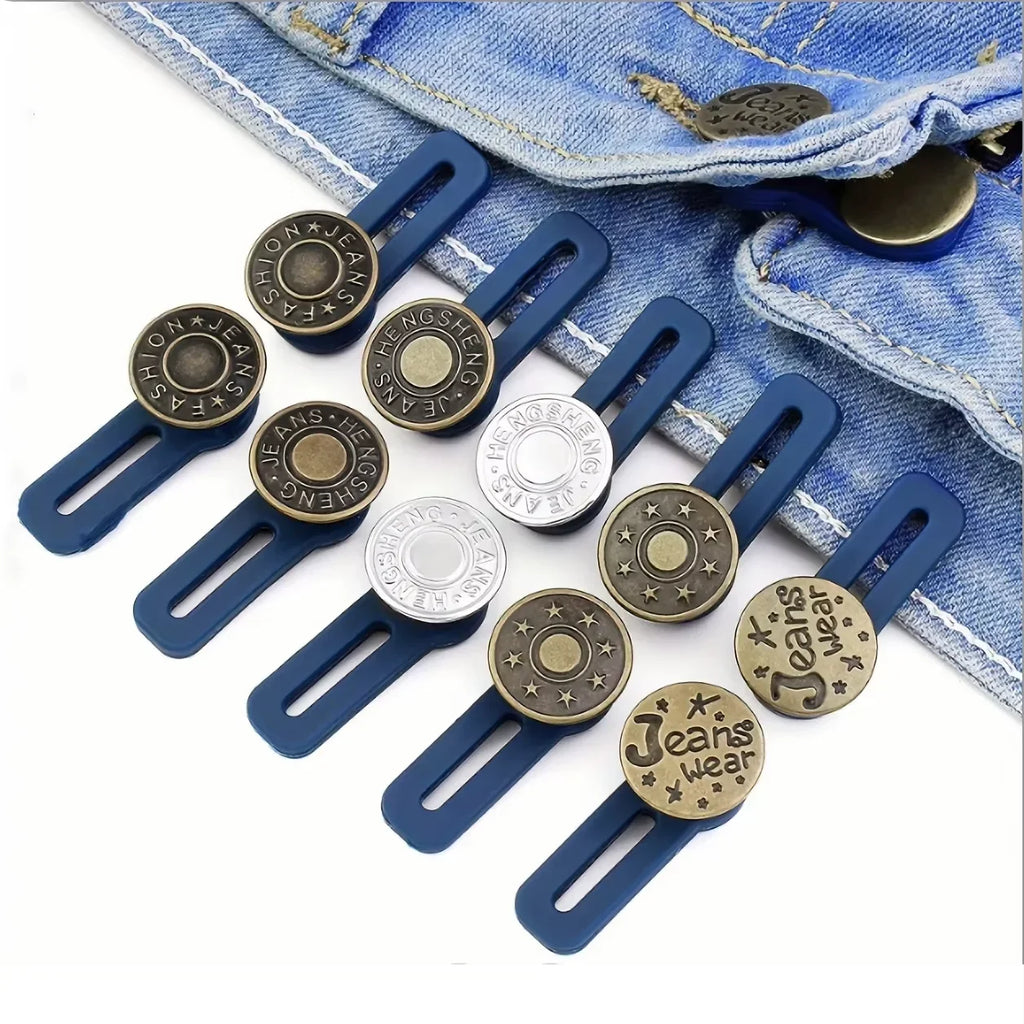 Metal Jeans Button Extenders – No-Sew Waist Buckle Kit 5/10 Pcs