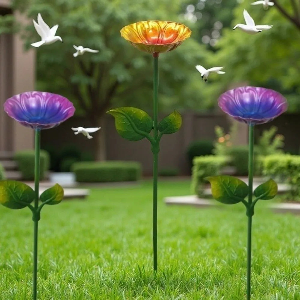 Iron Flower Bird Bath – Large Capacity Garden Dish | Oasis