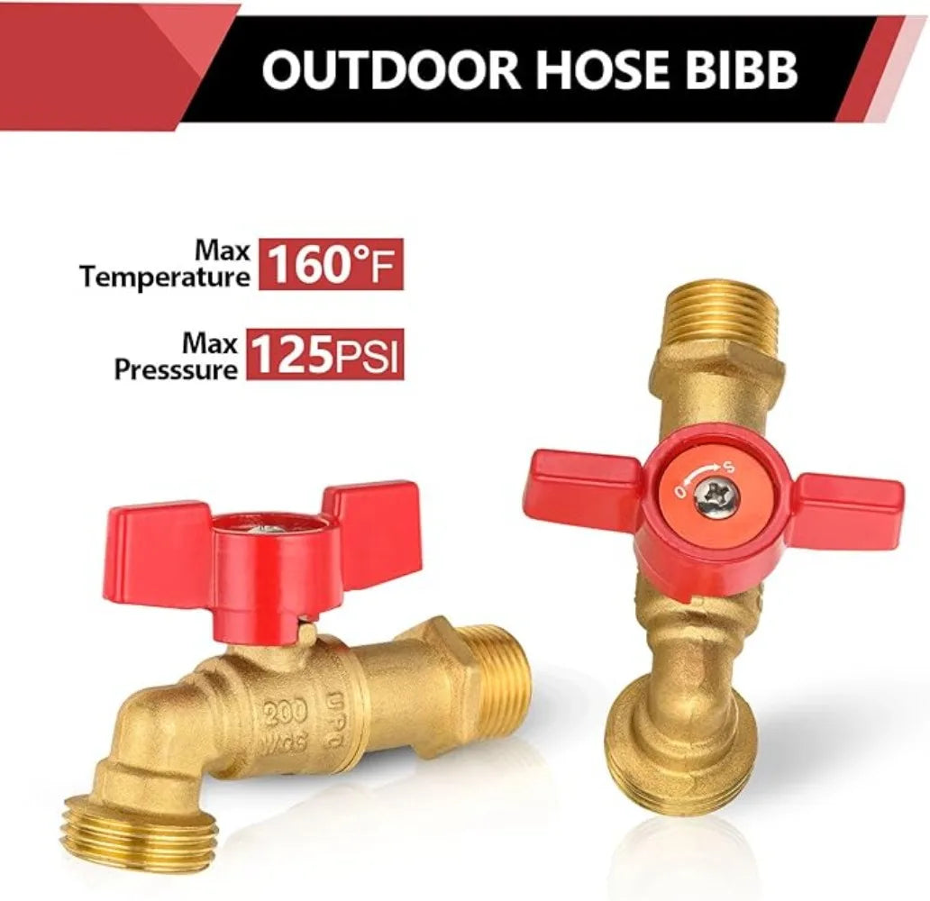 Brass Ball Valve Bulkhead Fitting 1/2" Female 3/4" Male Spigot