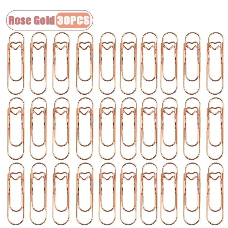 Heart Shaped Metal Pen Clips & Bookmark Holders for Notebooks
