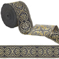 Jacquard Floral Woven Ribbon Trim 2" Wide – 9.84 Yds Polyester
