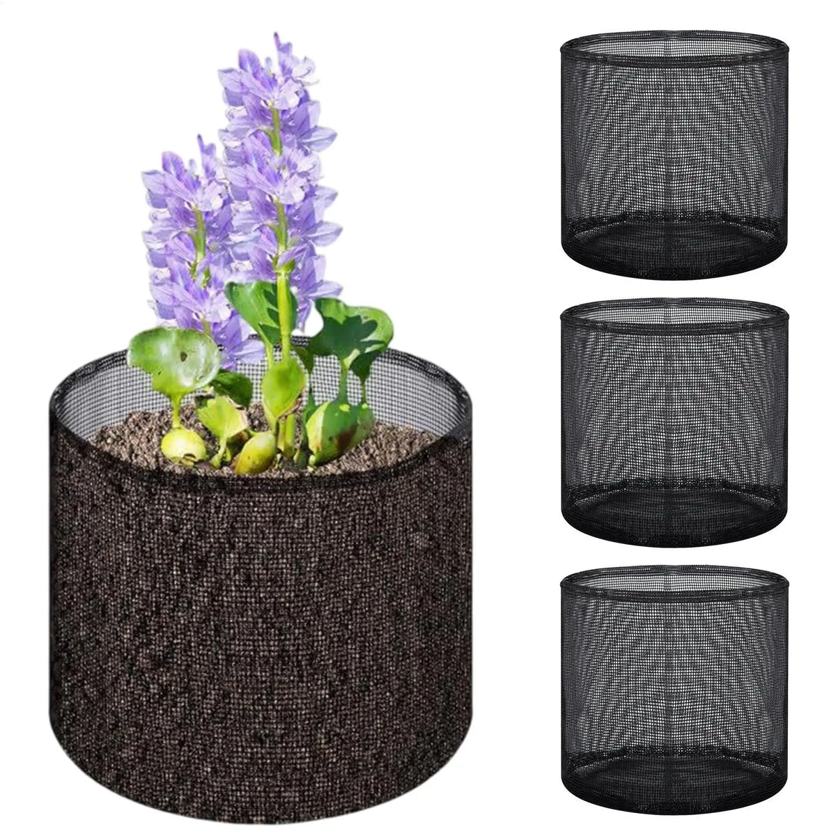 4-Pack Floating Aquatic Plant Baskets | Mesh Pond Grow Bags