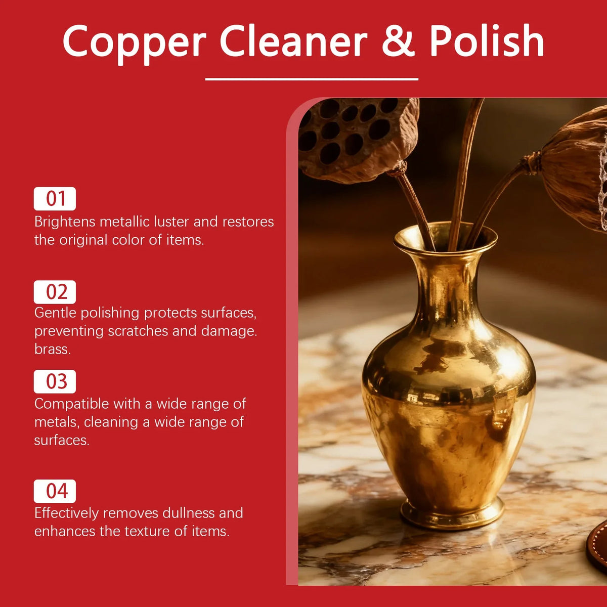 JAKEHOE Brass & Copper Metal Polishing Cream | Tarnish Remover