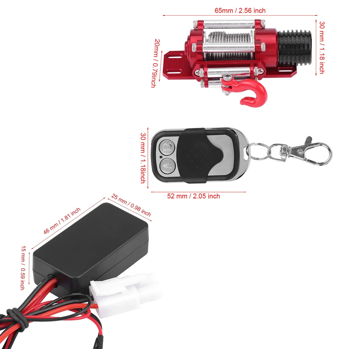 1 10 Scale RC Model Vehicle Crawler Car Accessory Metal Winch Remote