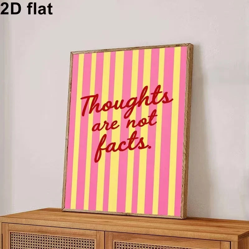 "Thoughts Are Not Facts" Motivational Canvas Wall Art Print
