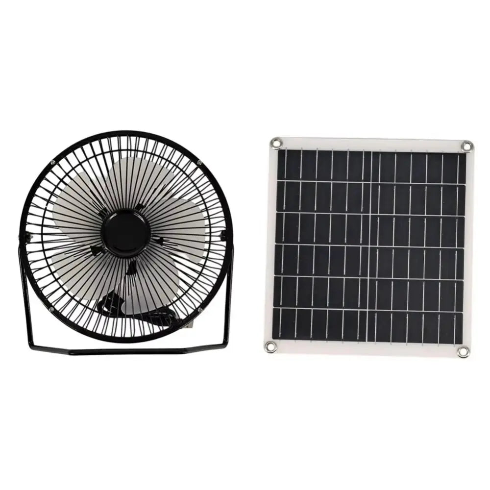 Solar USB Dual-Power Portable Fan – Waterproof & Low Noise