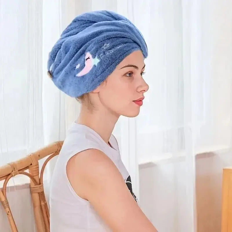 Quick-Dry Microfiber Hair Towel Wrap Bonnet | Women & Girls