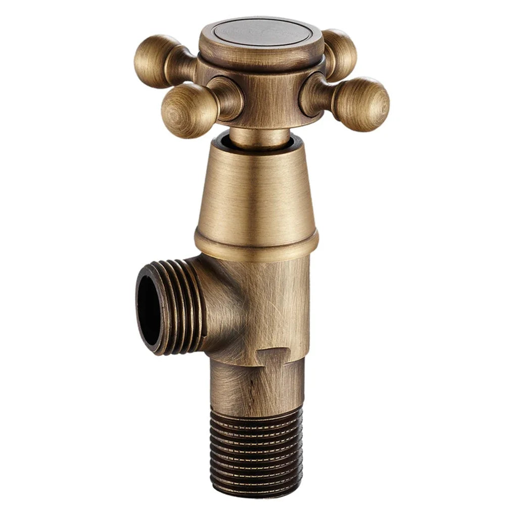 Antique Brass G1/2 Triangle Shutoff Valve – Bathroom Water Control