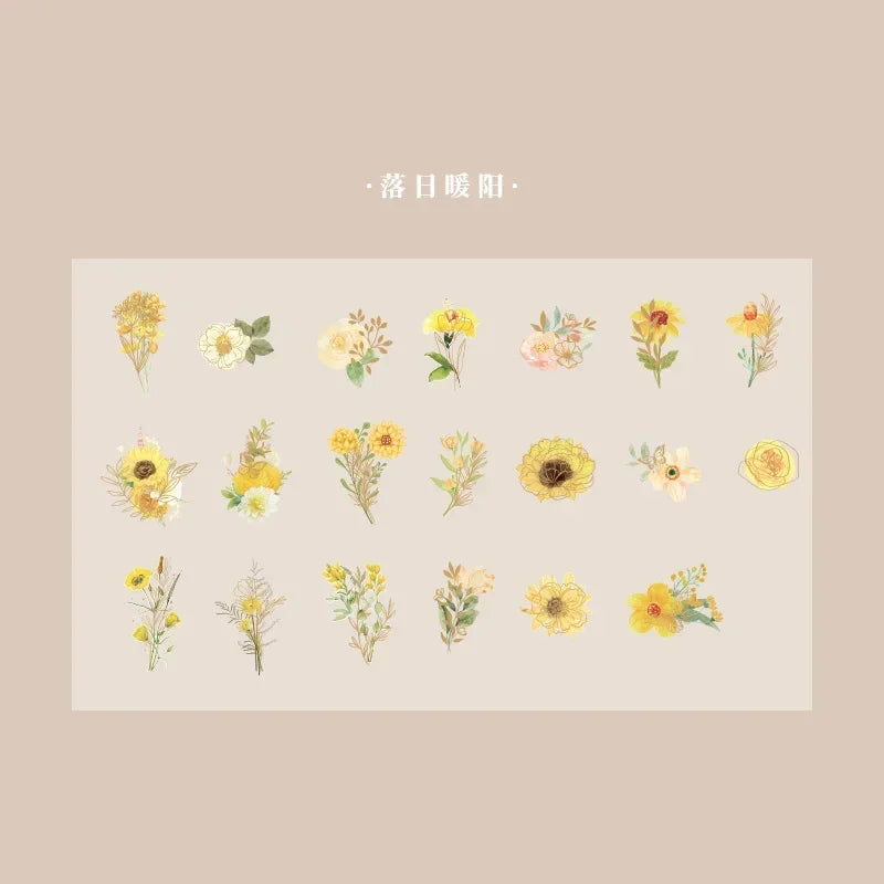 Bag Aesthetic Flower Stickers Fresh Plant Hand Account DIY Material