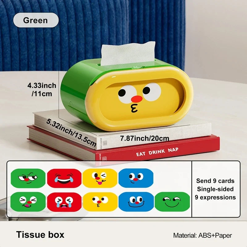 Creative Tissue Box Cover Interchangeable Expression Pattern Storage