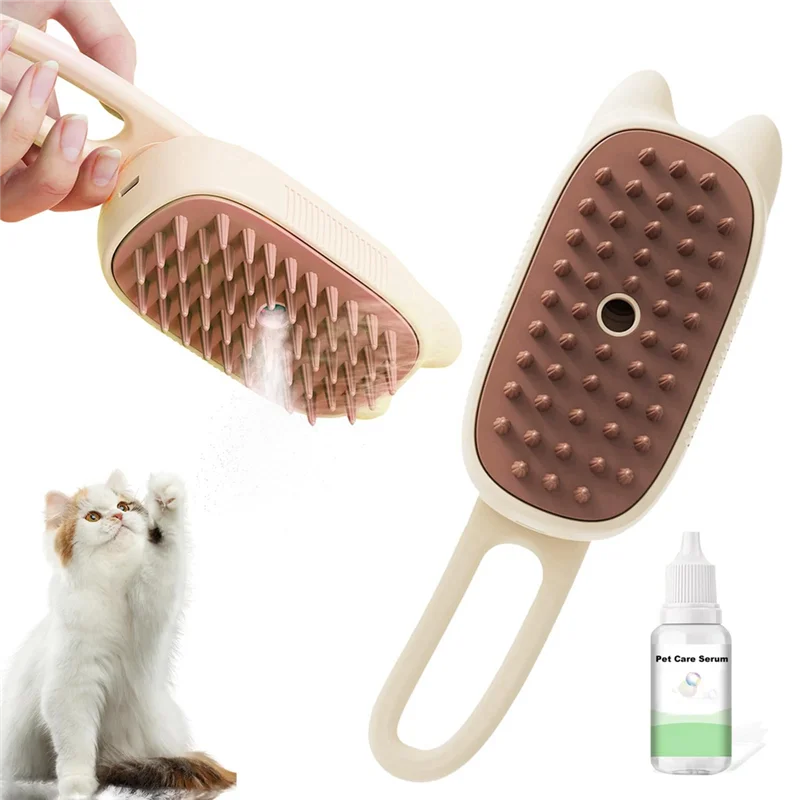 A36T-3-In-1 Multifunctional Pet Steam Brush Cat Suitable All Pets