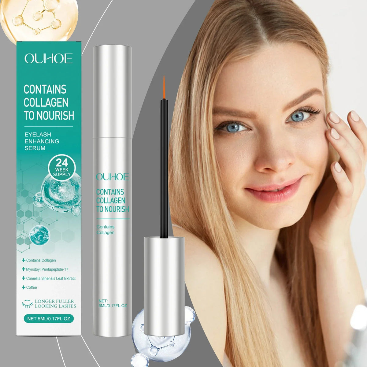 Ouhoe Eyelash & Eyebrow Growth Serum | Fuller, Longer Lashes