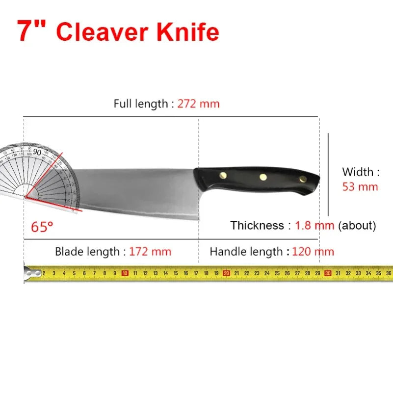 InLeung Stainless Steel Meat Cleaver – Sharp Handmade Chef Knife