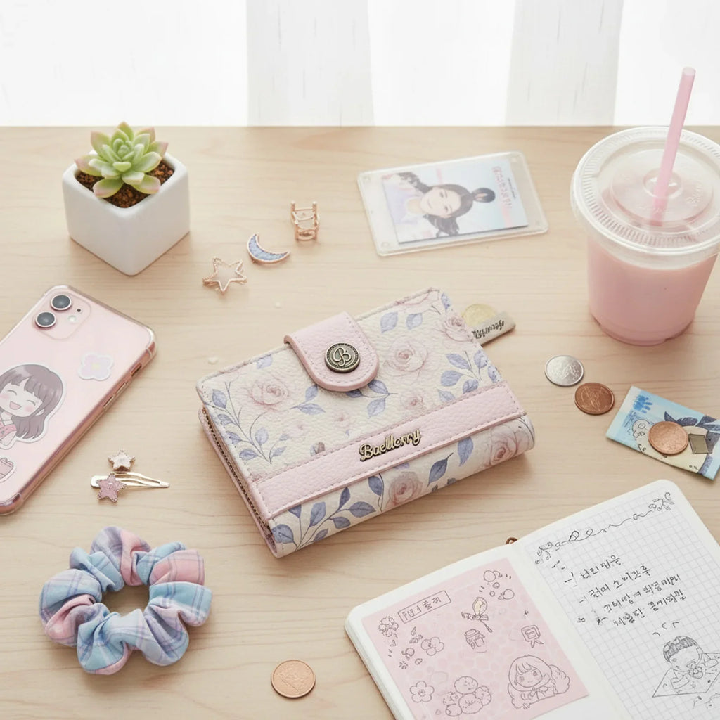 Women's Korean Style PU Leather Short Wallet | Multi Card Slots