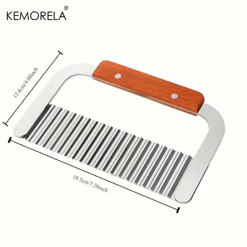 KEMORELA Stainless Steel Wavy Potato Slicer & Flower Cutter