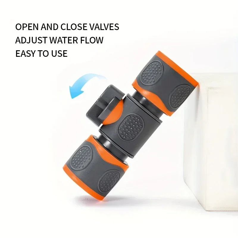 Double-End Quick Connect Garden Hose Adapter & Shutoff Valve