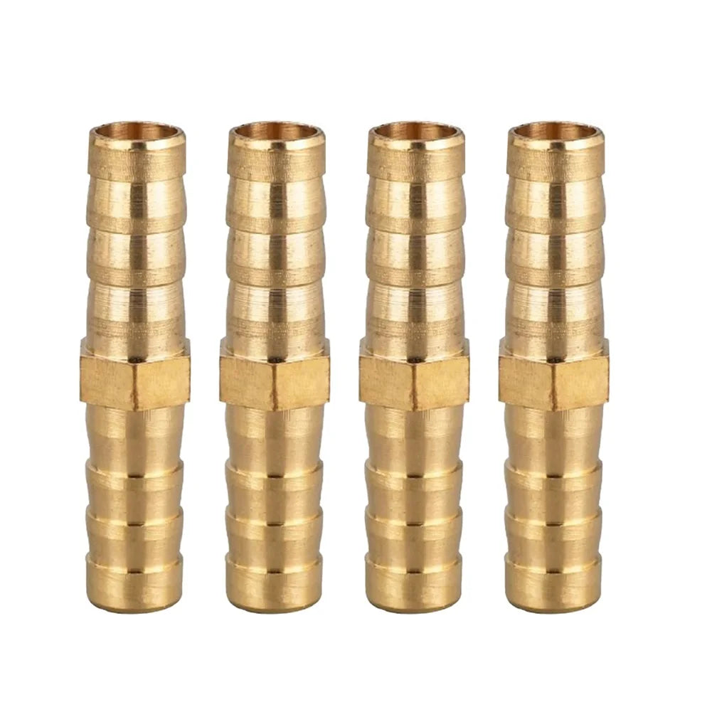12-Pc Brass Straight Barb Hose Connectors 6/8/10mm Set
