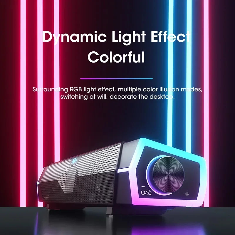 NOCCLILI RGB Soundbar – Bluetooth 5.0 PC Speaker for Laptop & TV