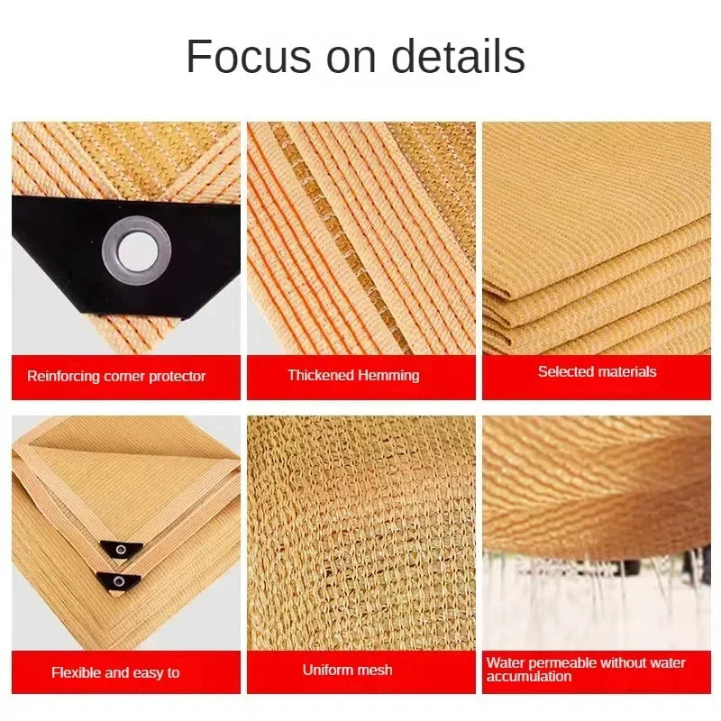 200x400cm Beige HDPE Outdoor Shade Net – Heat Insulation Cloth