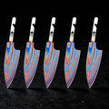 Hand Forged Titanium Damascus Blank Blade Fruit Knife – No Handle