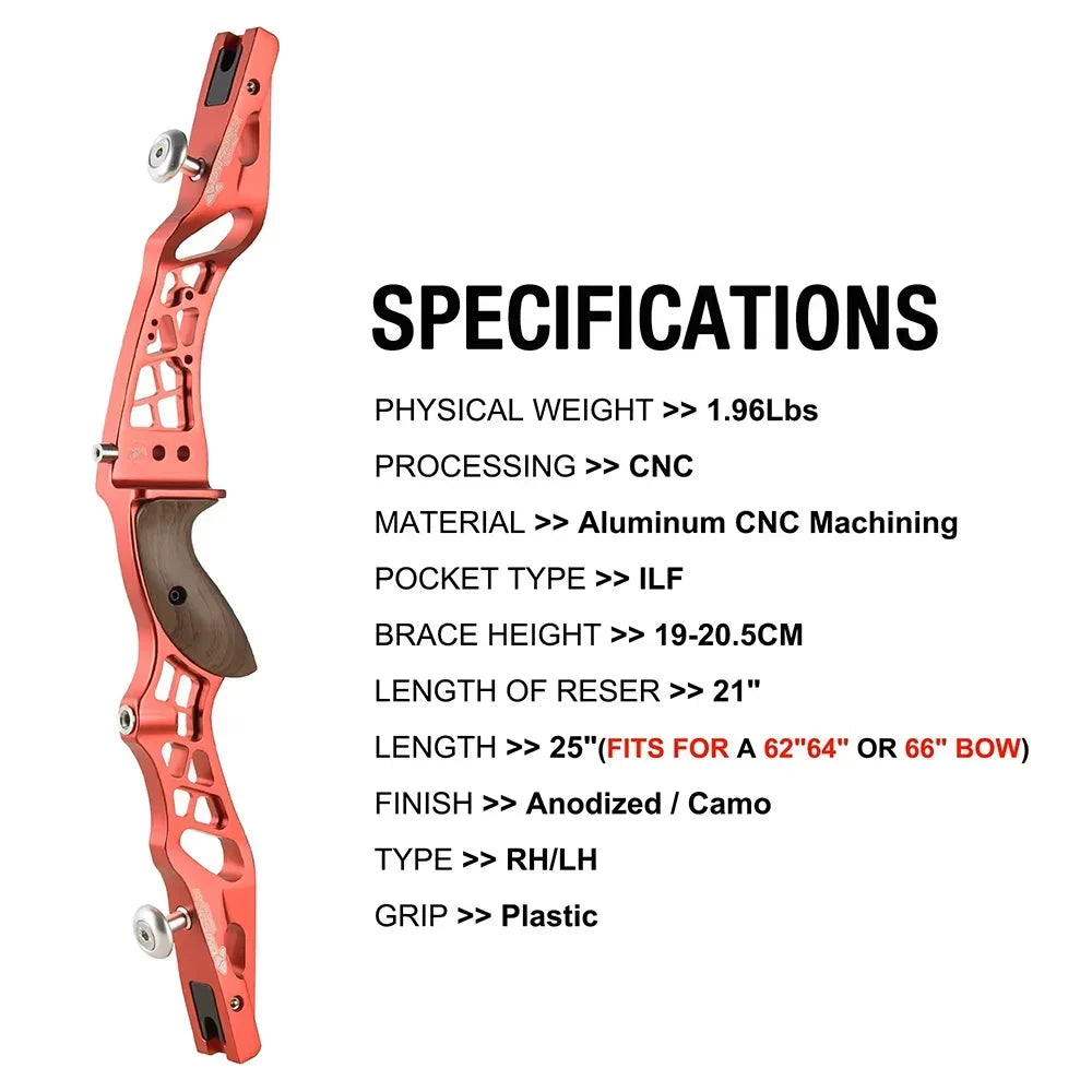 Topoint 23 Recurve Bow ILF Riser Aluminum Alloy RH LH Archery Hunting