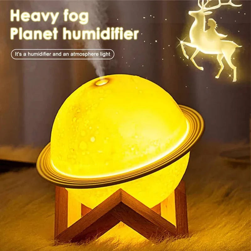 200ml 3D Planet Ultrasonic Aroma Diffuser & USB Night Light
