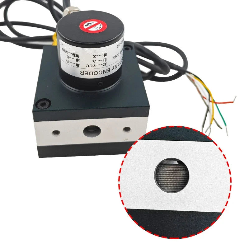 E38S Rope Pull Encoder 5-24V NPN 600/1000PPR Distance Sensor