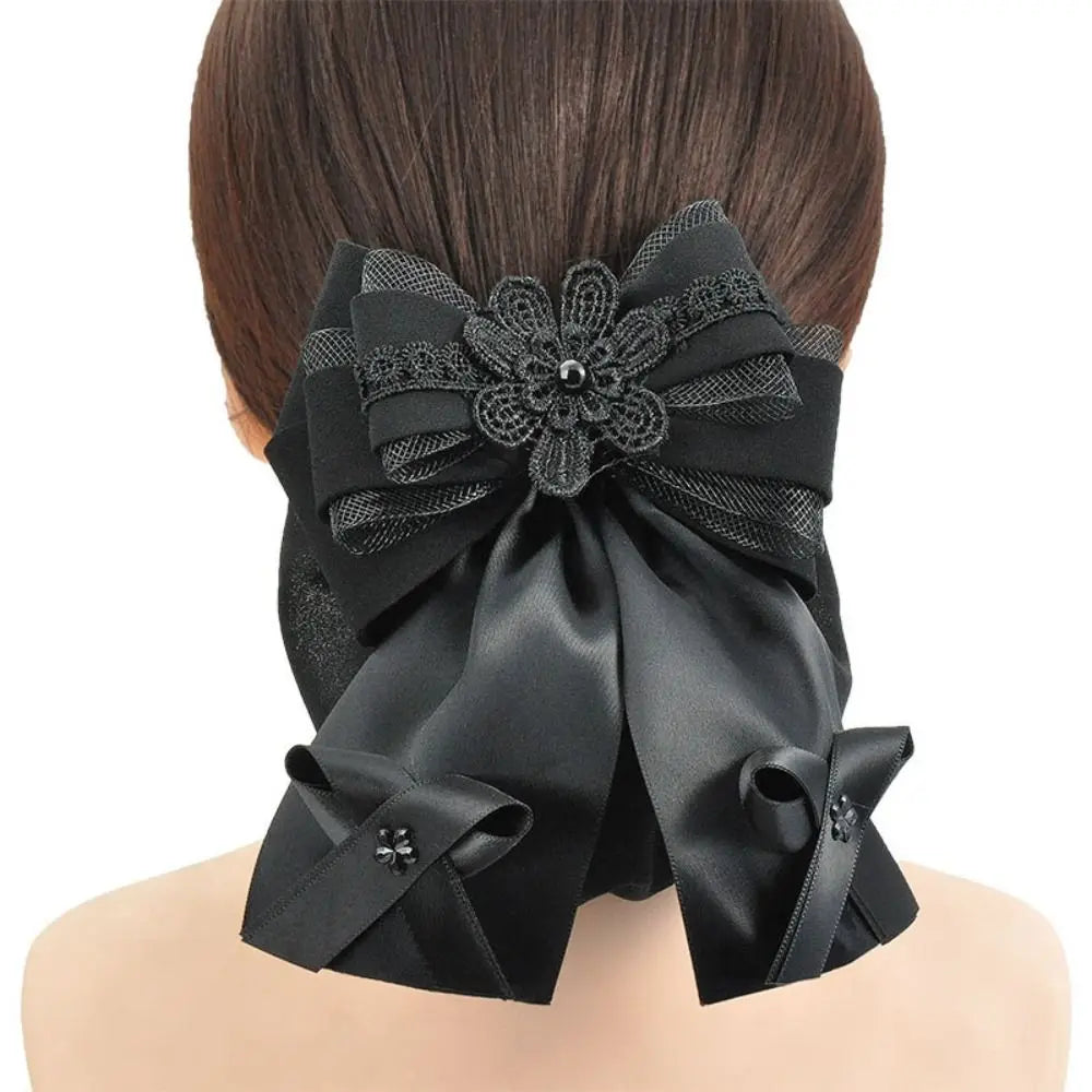 Women's Hair Bun Net with Bowknot – Elegant Elastic Headwear