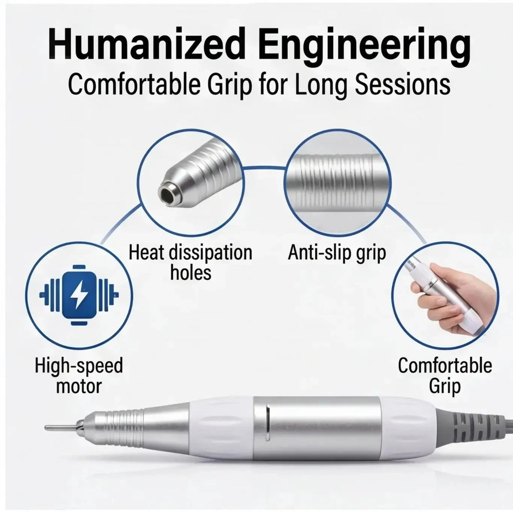 Electric Nail Drill Pen Handpiece – File, Polish & Grind Tool
