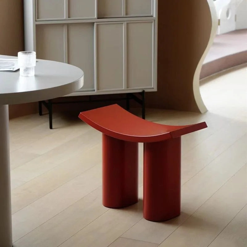 Nordic Minimalist Plastic Low Stool – Modern Home Entry Seat