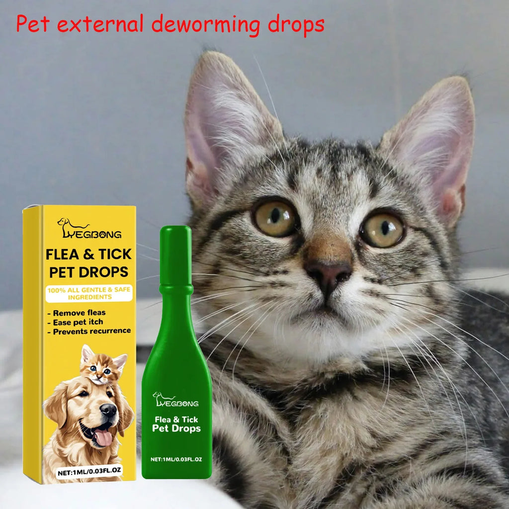 YEGBONG Cat Flea & Tick Drops – Fast-Acting Insect Repellent