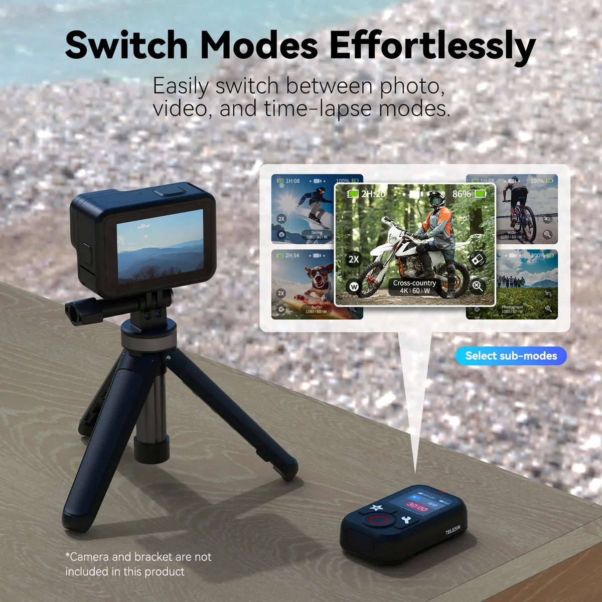 TELESIN Waterproof Bluetooth Remote Control Gopro Hero13 12 11 10 9 8