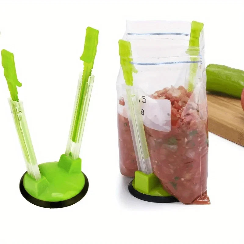Plastic Bag Holder & Food Storage Bag Clip | Kitchen Gadget