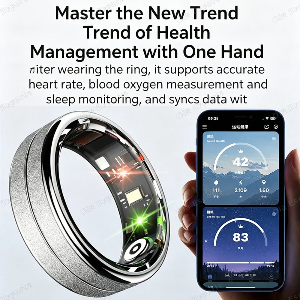 Ola Esporte Smart Ring – Heart Rate, SpO₂ & Sleep Tracker