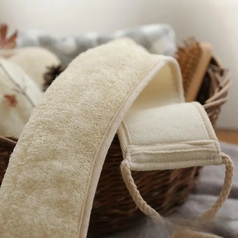 Flax Fiber Exfoliating Back Scrubber – Natural Linen Bath Strap