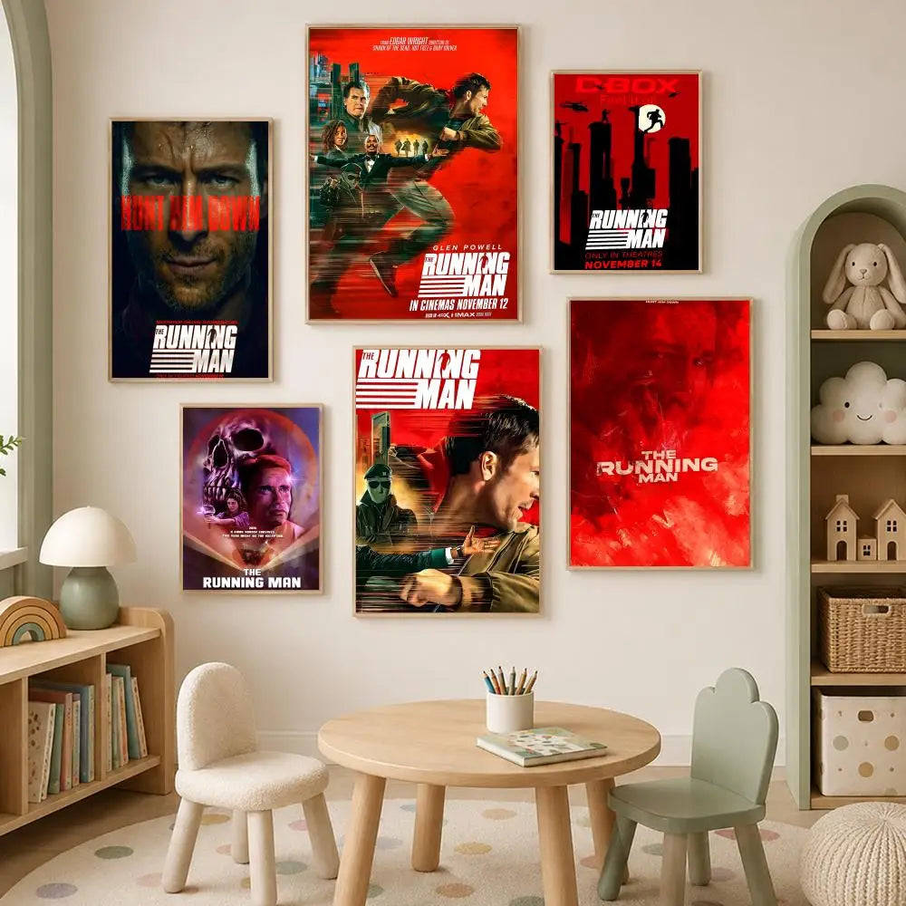 The Running Man HD PVC Self-Stick Wall Art Poster | Waterproof