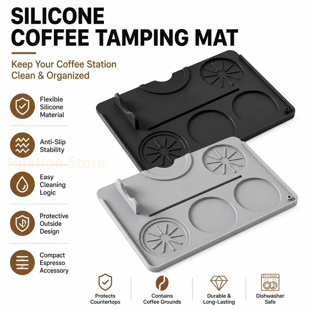 Non-Slip Silicone Espresso Tamping Mat – Food Grade Coffee Pad