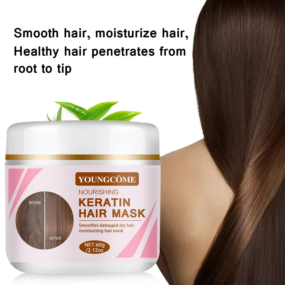 REAROYA Keratin Collagen Hair Mask – Repair Frizzy Dry Hair