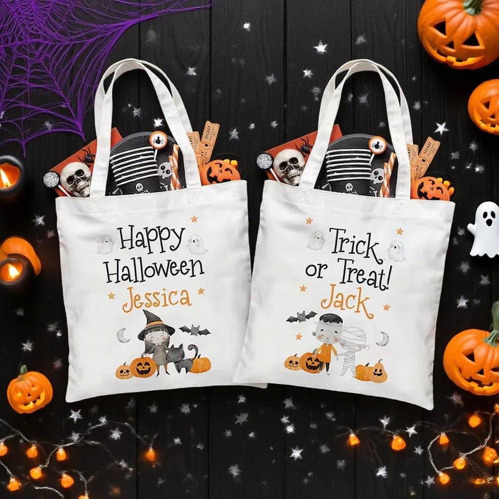 Custom Halloween Trick or Treat Bag for Kids | Personalized Tote