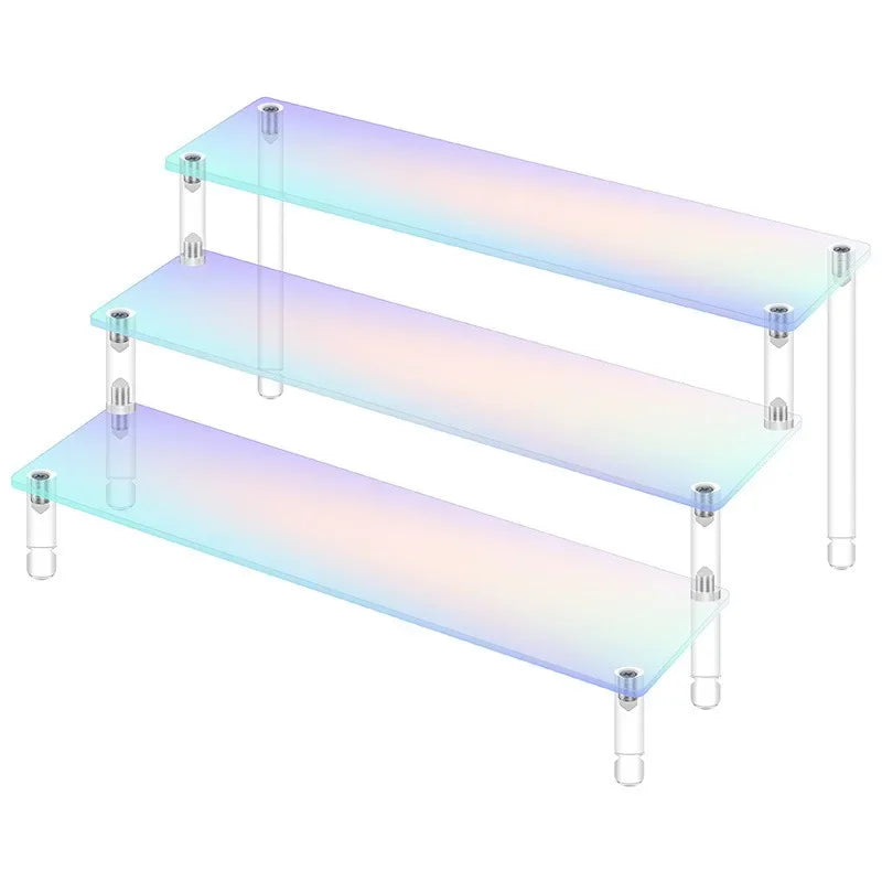 Iridescent Acrylic Display Riser Stand 1–5 Tier Shelf Organizer