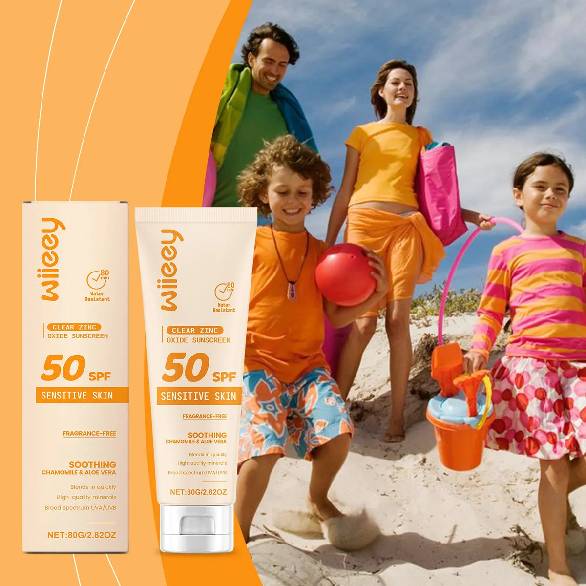 Wiieey SPF 50+ Kids Sunscreen Cream – Gentle UVA/UVB Protection