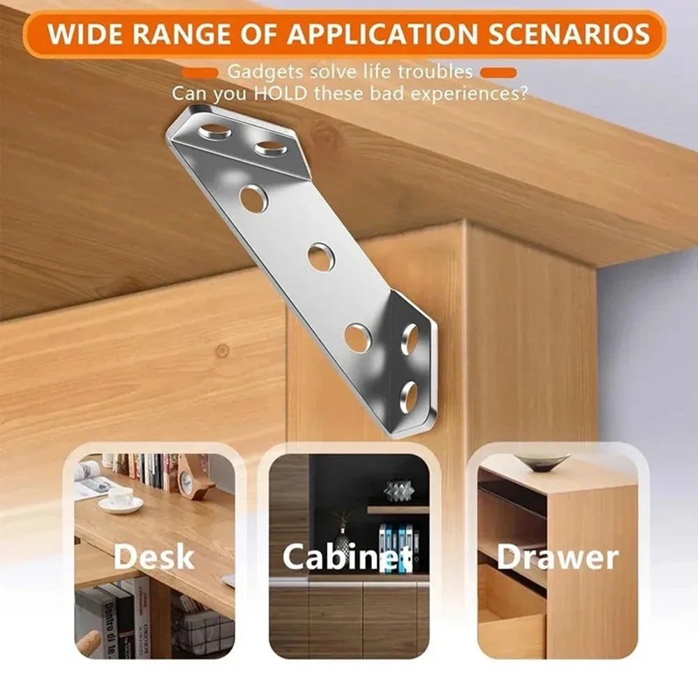 10 20 Thickened Stainless Steel Angle Code 90 Degrees Right Fixed