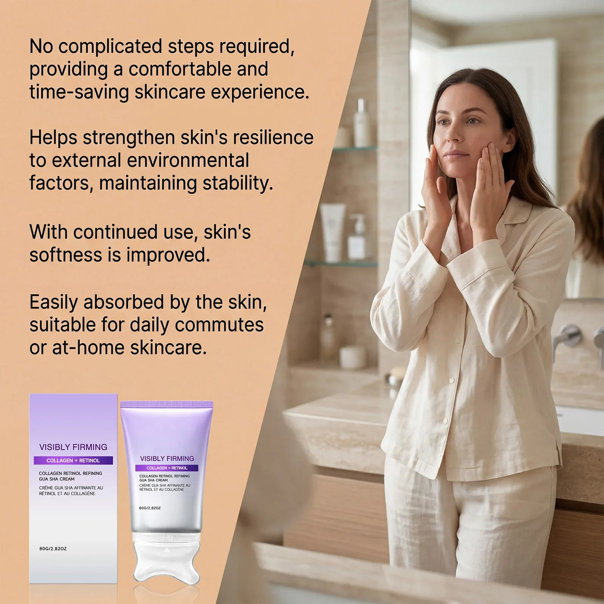Retinol Collagen Lifting Face Cream & Gua Sha Scraper 80g