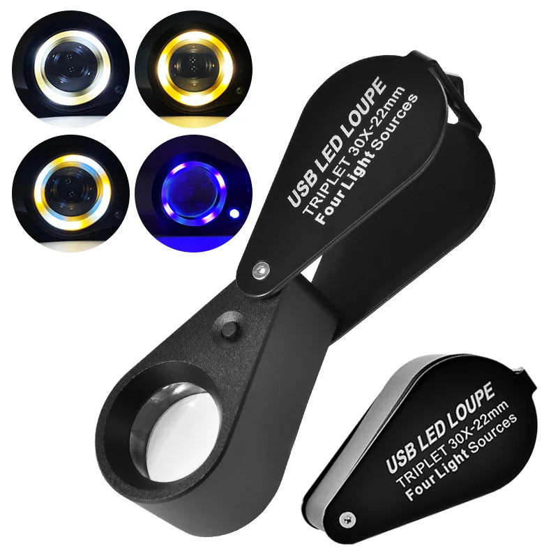 10X 20X LED Magnifying Glass – 13 LED Fluorescent Loupe