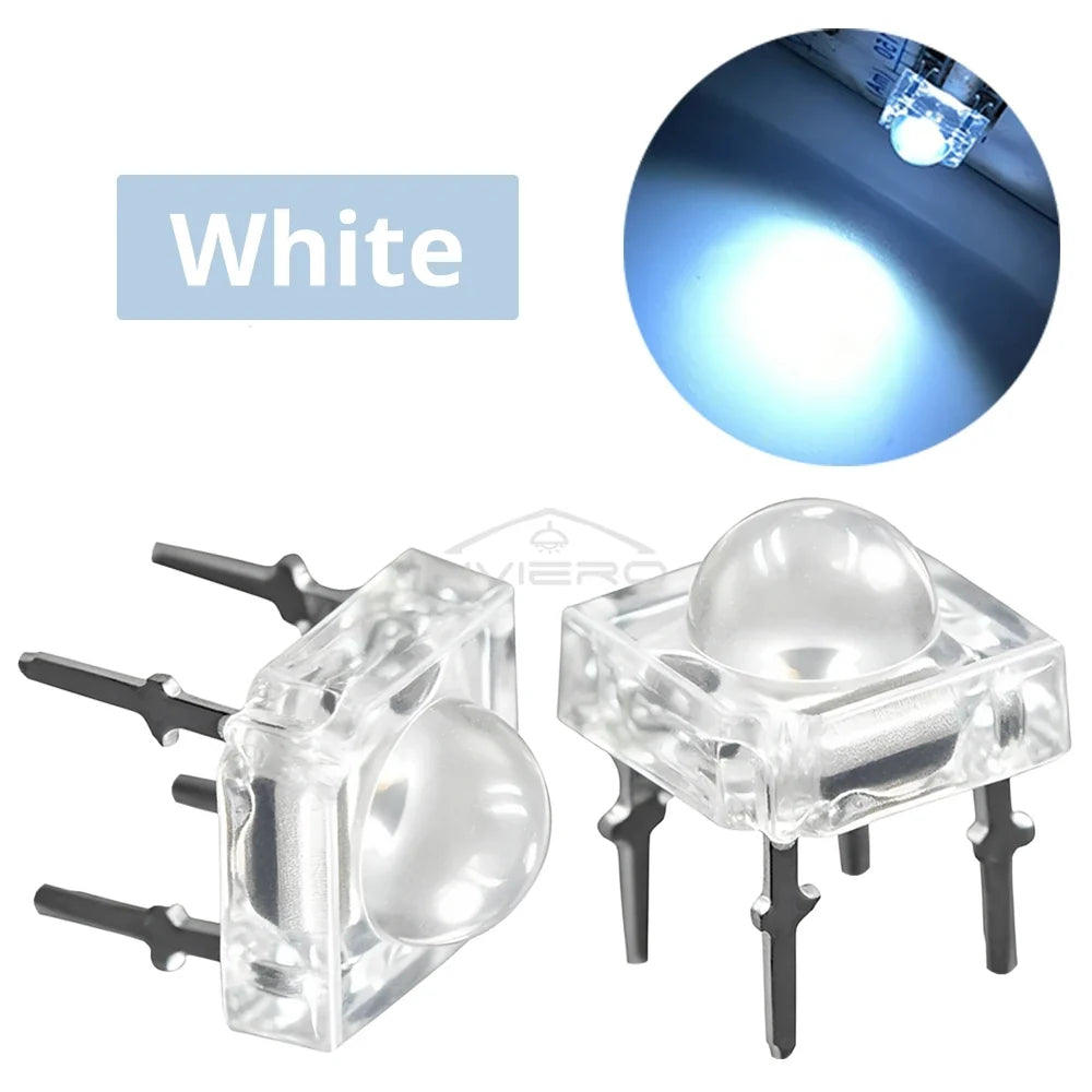 100pcs 5mm F5 LED Bulbs – Red Green Blue White Yellow DIY