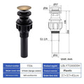 Pop Up Drain Stopper – Black, Chrome & Bronze Basin Drain
