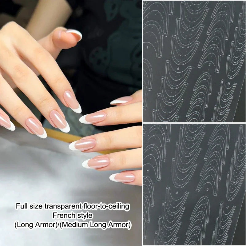 French Nail Stencil Stickers – Hollow Tip Guide Templates