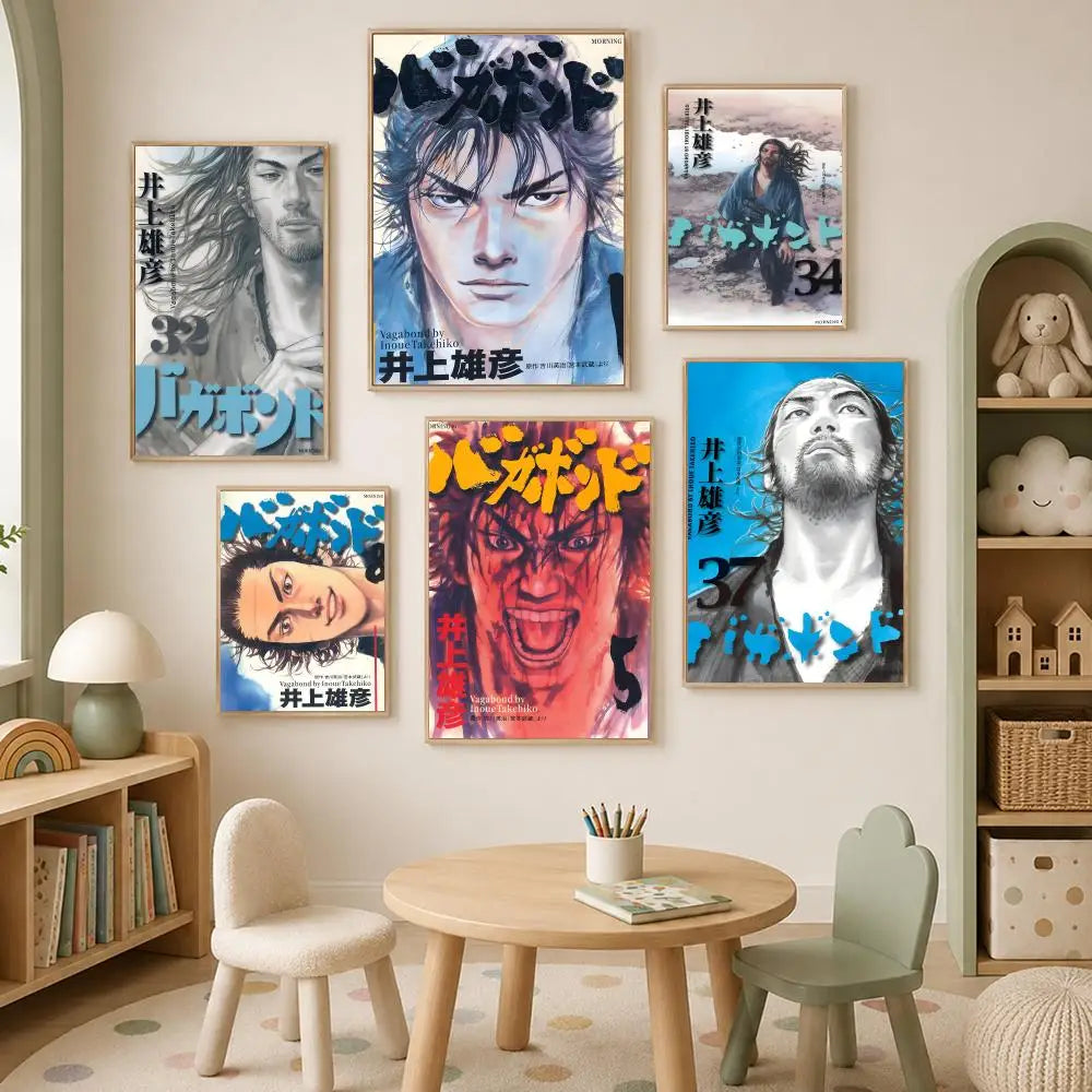 Vagabond Manga Wall Poster – Self-Stick HD Waterproof Art Print